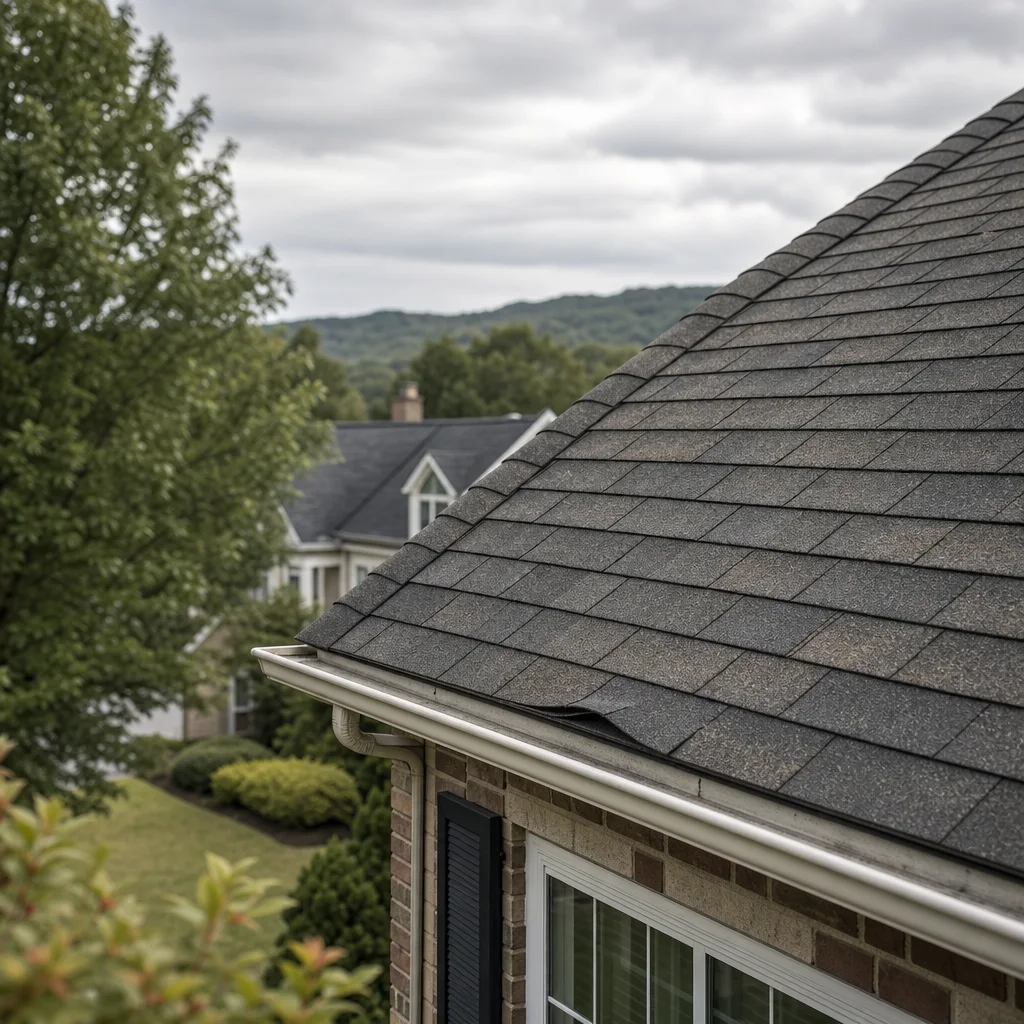 Aging shingles on a Northern Virginia roof