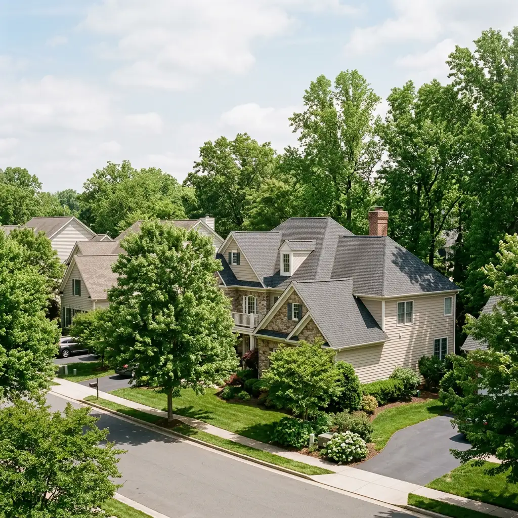 Illustration of a suburban home for a new roof before selling guide in Northern Virginia
